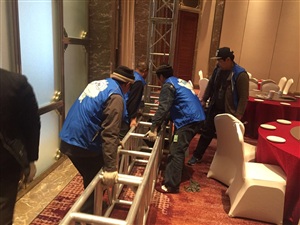 工品一号年会搭建现场